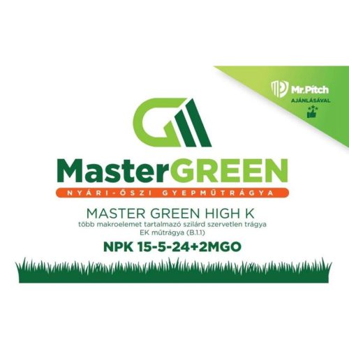 MasterGreen High K gyeptrágya 25kg (15-05-24+2MgO+S+Fe+Zn) 2-3 hónap